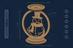 Winter Snowman Candle Holder Laser Cut Product Image 3
