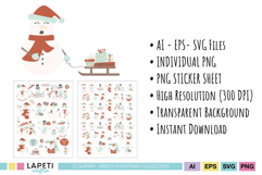 Holiday snowman PNG set featuring festive snowman illustrations for Christmas projects