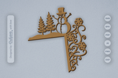 Winter Snowman Door Corner SVG Product Image 2