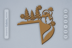 Winter Snowman Door Corner SVG Product Image 3