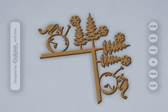 Winter Snowman Door Corner SVG Product Image 3
