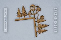 Winter Snowman Door Corner SVG Product Image 3