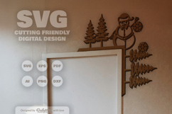 Winter Snowman Door Corner SVG Product Image 2
