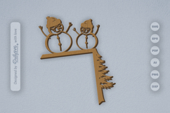 Winter Snowman Door Corner SVG Product Image 1