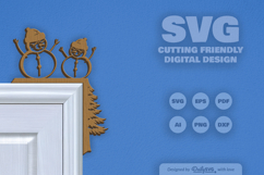 Winter Snowman Door Corner SVG Product Image 3