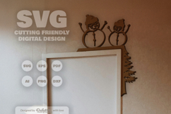 Winter Snowman Door Corner SVG Product Image 2