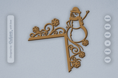 Winter Snowman Door Corner SVG Product Image 3