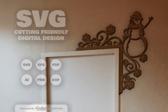 Winter Snowman Door Corner SVG Product Image 2