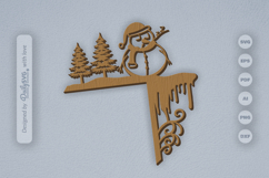 Winter Snowman Door Corner SVG Product Image 3