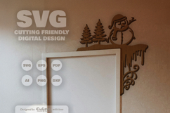Winter Snowman Door Corner SVG Product Image 2