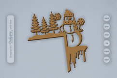 Winter Snowman Door Corner SVG Product Image 3