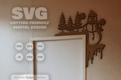 Winter Snowman Door Corner SVG Product Image 2