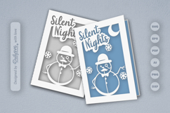 Winter Snowman Christmas Greeting Card SVG Product Image 1