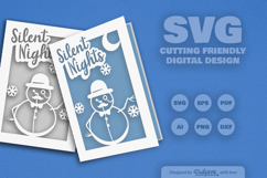 Winter Snowman Christmas Greeting Card SVG Product Image 11