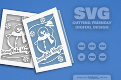 Winter Snowman Christmas Greeting Card SVG Product Image 2