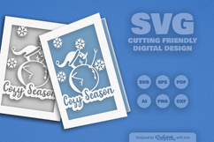 Winter Snowman Christmas Greeting Card SVG Product Image 2