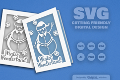 Winter Snowman Christmas Greeting Card SVG Product Image 2