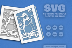 Winter Snowman Christmas Greeting Card SVG Product Image 7