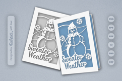 Winter Snowman Christmas Greeting Card SVG Product Image 2