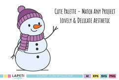 festive snowman character clipart for digital crafting