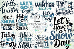 Winter Snowman Quotes Sublimation Bundle Product Image 1