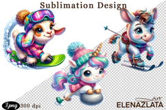 Winter sports clipart, American sports, animal clipart Product Image 1
