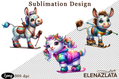 Winter sports clipart, American sports, animal clipart Product Image 1