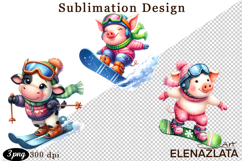Winter sports clipart, American sports, animal clipart Product Image 1