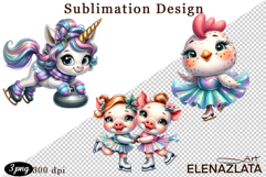 Winter sports clipart, American sports, animal clipart Product Image 1