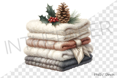 White fluffy fleece fabric with pinecone PNG winter fabric Product Image 1