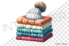 Fluffy fleece winter fabric with pompom PNG winter fabric Product Image 1