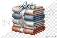 Lovely ribbon and snowflake winter fabric PNG winter fabric Product Image 1