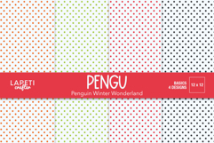 Colorful digital papers with mini star patterns in red, green, orange, and black tones for winter crafts.