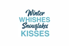 Winter Wishes Snowflakes Kisses Winter Sticker Design Product Image 3