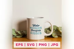 Winter Wishes Snowflakes Kisses Winter Sticker Design Product Image 2