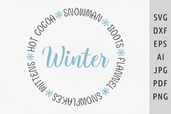 Winter circle svg Cozy svg Snowflakes svg Round winter sign Product Image 1