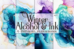 Winter Backgrounds, 15x15 Alcohol Ink Papers, Teal Purple Product Image 1