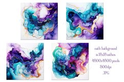 Winter Backgrounds, 15x15 Alcohol Ink Papers, Teal Purple Product Image 2