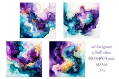 Winter Backgrounds, 15x15 Alcohol Ink Papers, Teal Purple Product Image 2
