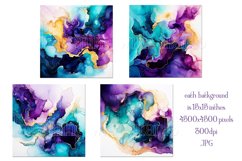 Winter Backgrounds, 15x15 Alcohol Ink Papers, Teal Purple Product Image 2