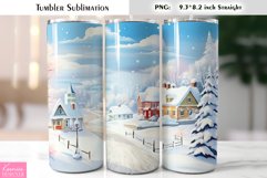Snow Christmas Tumbler Sublimation|Watercolor Winter Product Image 1