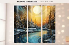 Winter Tumbler Wrap Winter Sublimation Tumbler Landscape