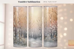 Winter Tumbler Wrap Winter Sublimation Tumbler Landscape 