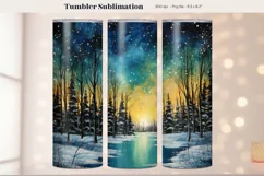 Winter Tumbler Wrap Winter Sublimation Tumbler Landscape