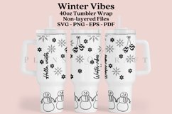 winter vibes 40oz quencher tumbler sublimation full wrap high resolution transparant background