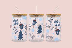 winter vibes libbey beer glass can wrap svg presized template for 16oz and 20oz glass