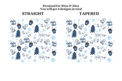 winter vibes skinny tumbler sublimation wrap with high resolution 300 DPI and transparant background perfect for 20oz and 30oz skinny tumbler