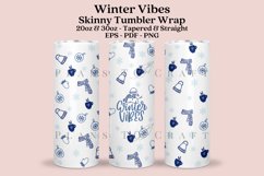winter vibes skinny tumbler sublimation wrap with high resolution 300 DPI and transparant background perfect for 20oz and 30oz skinny tumbler