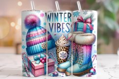 Winter Vibes Tumbler Wrap, Cozy Season Tumbler Wrap PNG Product Image 1