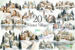 Winter Village Sublimation Clipart Bundle Product Image 1